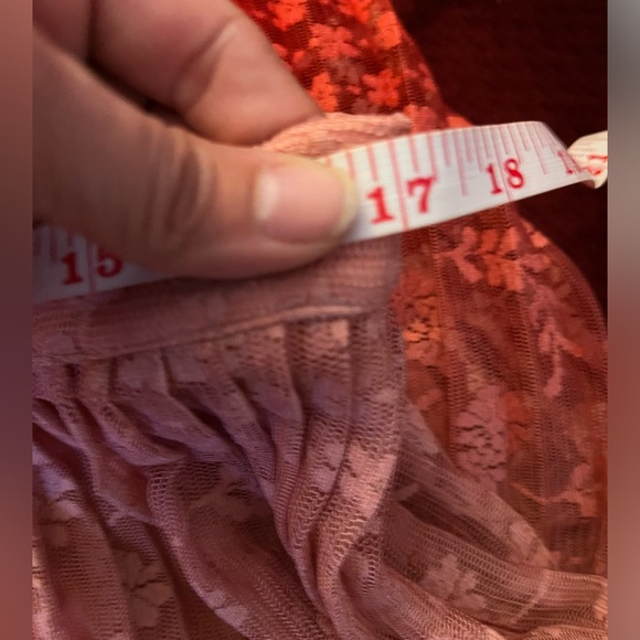 Anthropologie Maeve Brighton Coral Pink Ombré Tiered Lace Midi Skirt - Picture 5 of 9